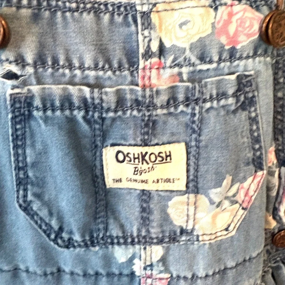 Osh‎ Kosh B'Gosh Girl's Floral Denim Overall Dress in Size 18M
